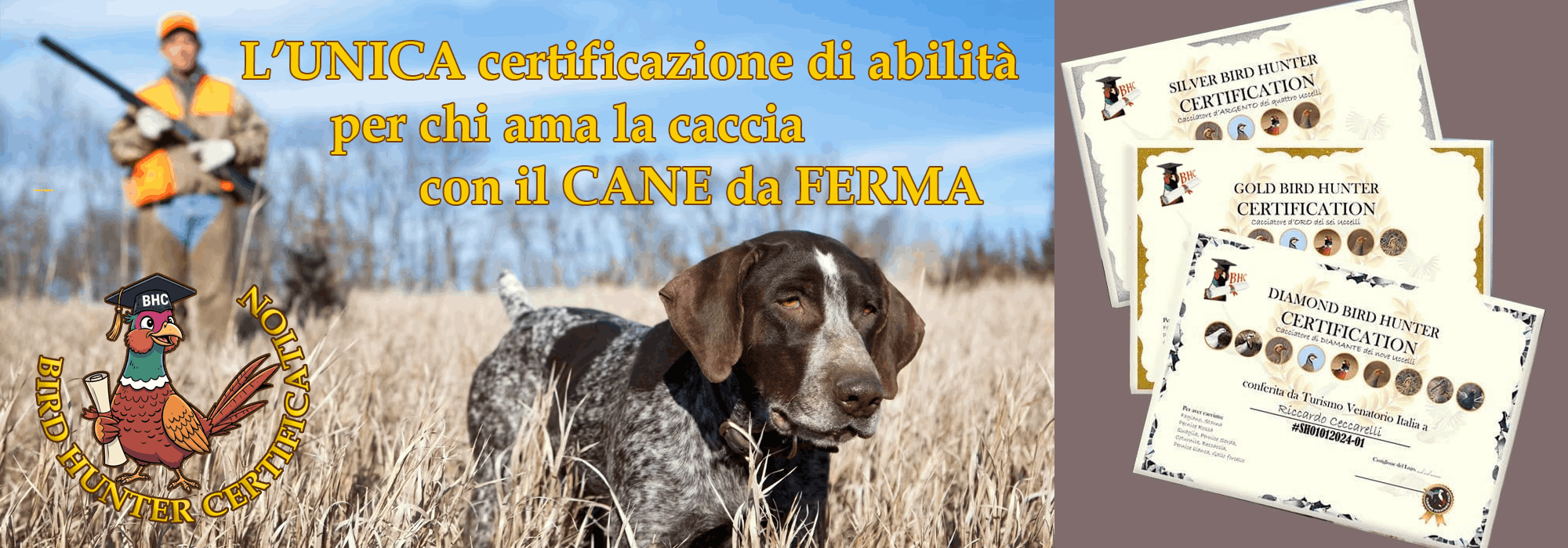 Hunter of the Five Birds caccia a fagiano, pernice rossa, starna, pernice sarda, quaglia selvatica