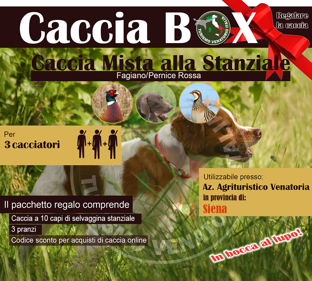 regala la caccia in Italia Siena Toscana fagiano pernice rossa